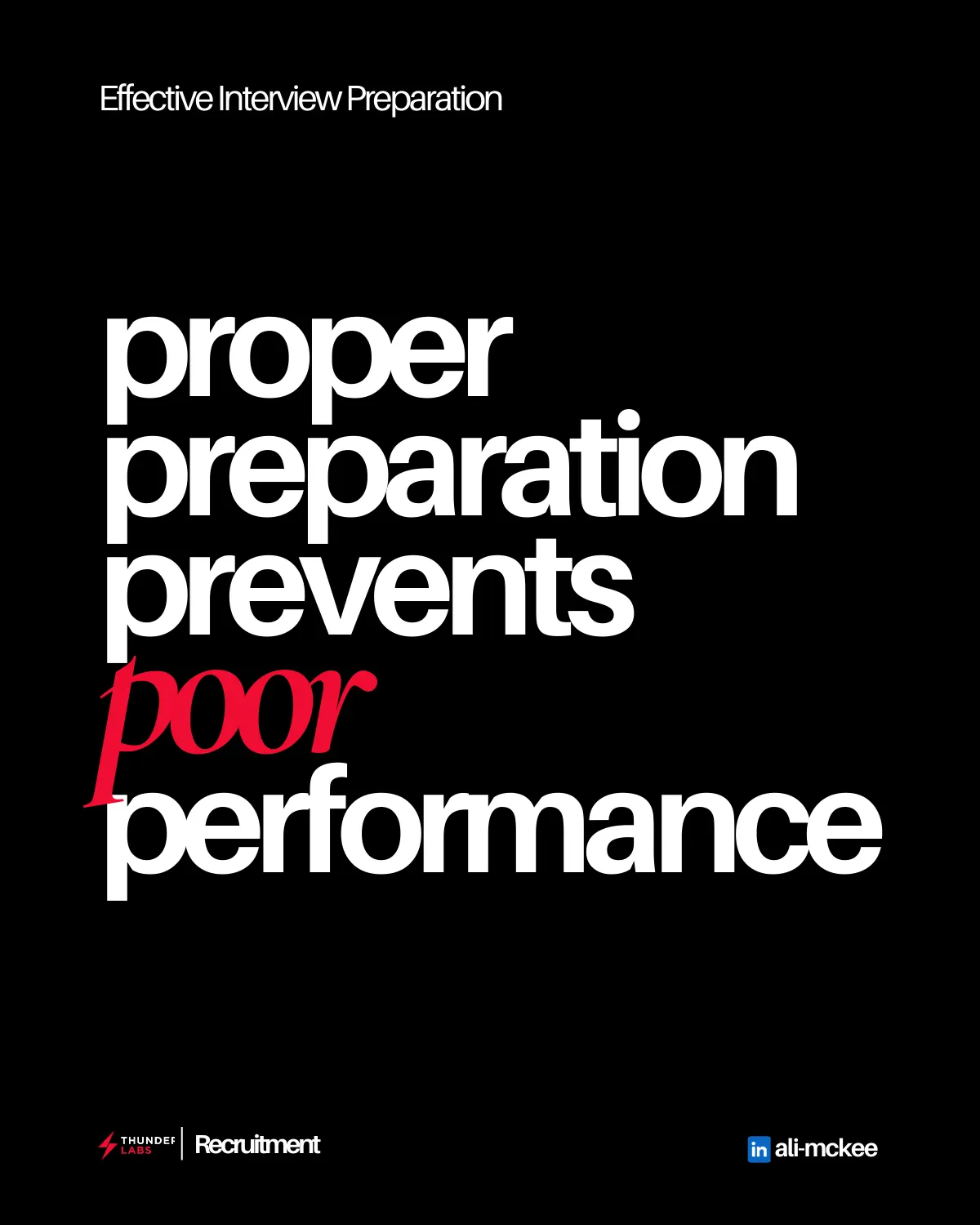 Proper Preparation Prevents Poor Performance