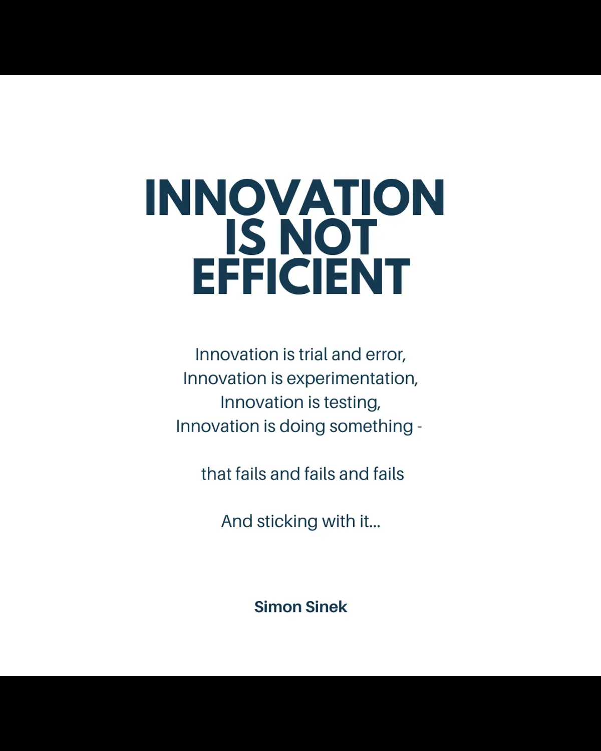 Innovation is not efficient