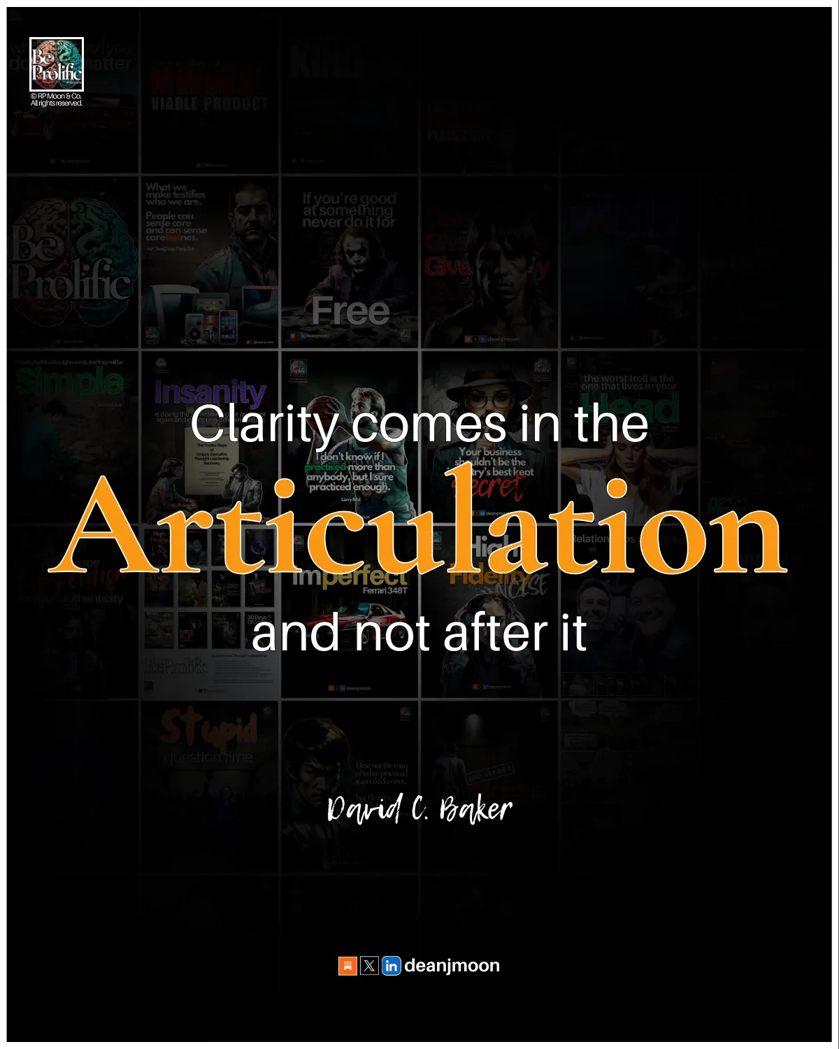 Clarity comes in the articulation
