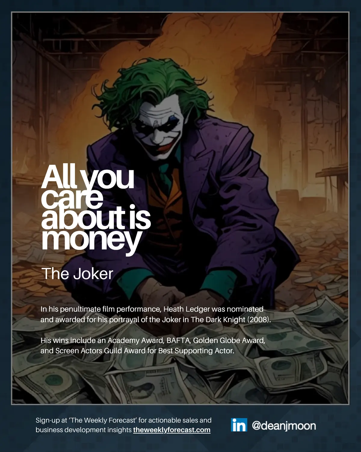 All you care about is money